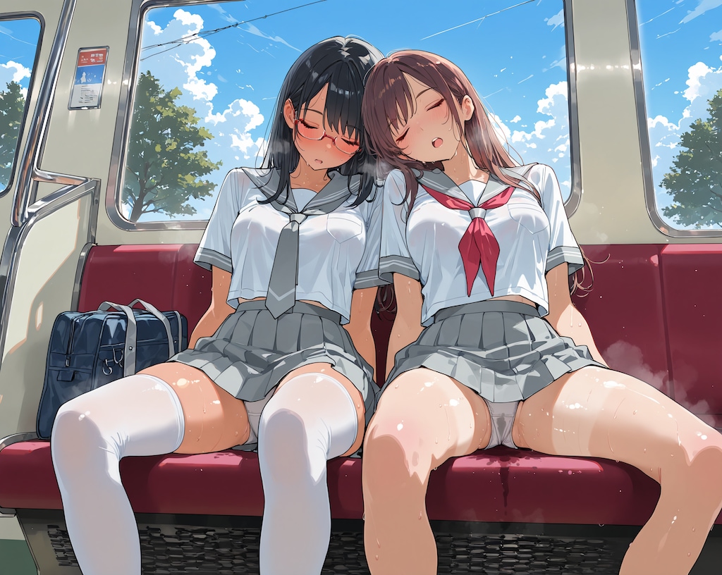 車内涼しー…ウトウト…無防備♪2