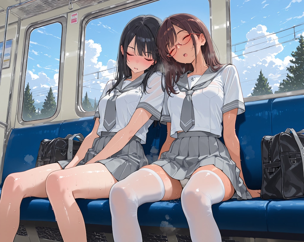 車内涼しー…ウトウト…無防備♪2