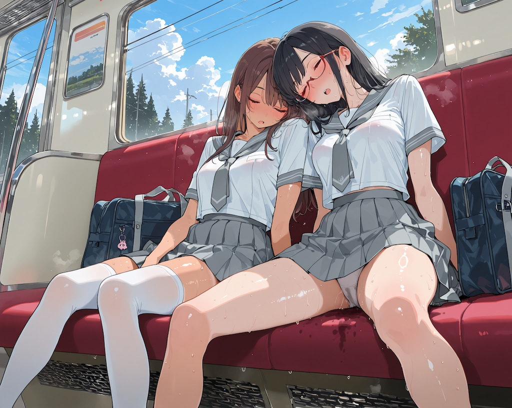 車内涼しー…ウトウト…無防備♪2
