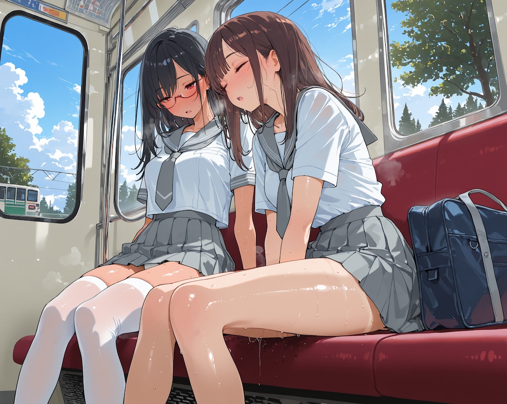 車内涼しー…ウトウト…無防備♪2