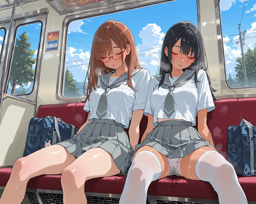 車内涼しー…ウトウト…無防備♪2