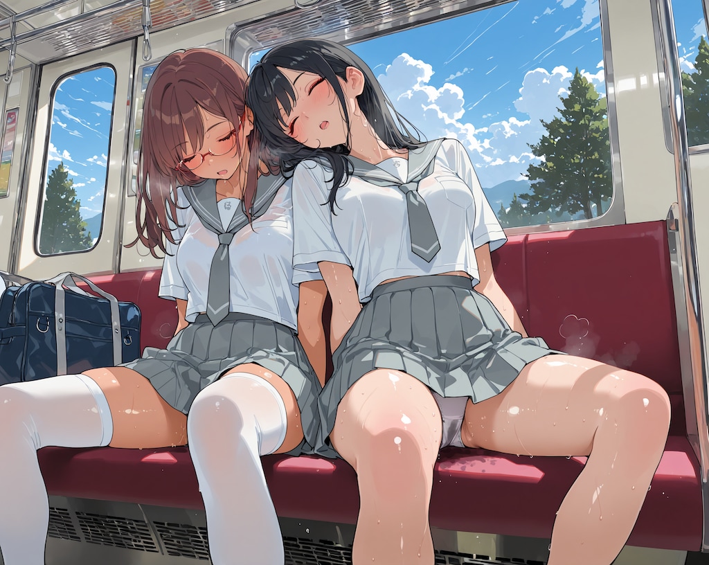 車内涼しー…ウトウト…無防備♪2