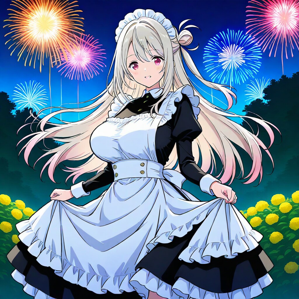 踊りませんか？（銀髪巨乳メイド） | の人気AIイラスト・グラビア