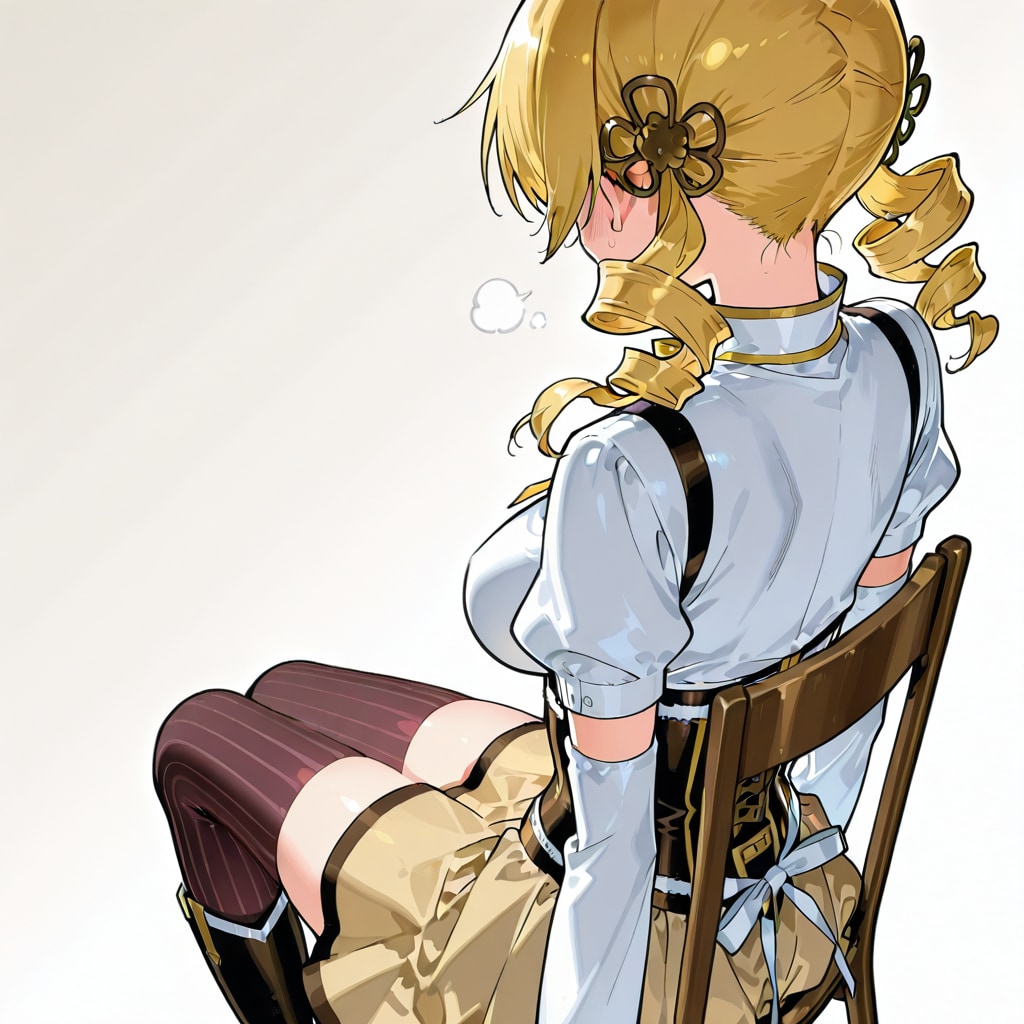 椅子に座る巴マミさん