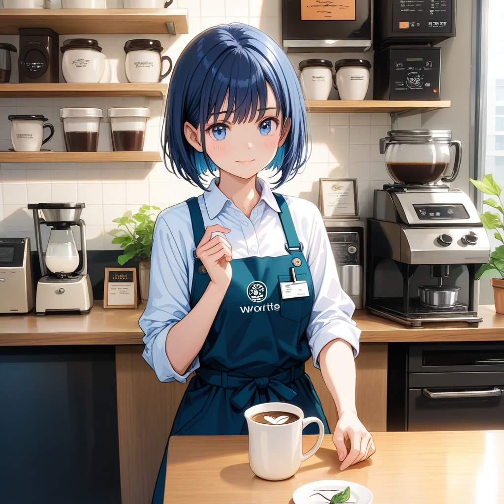 憧れのカフェ店員 | の人気AIイラスト・グラビア