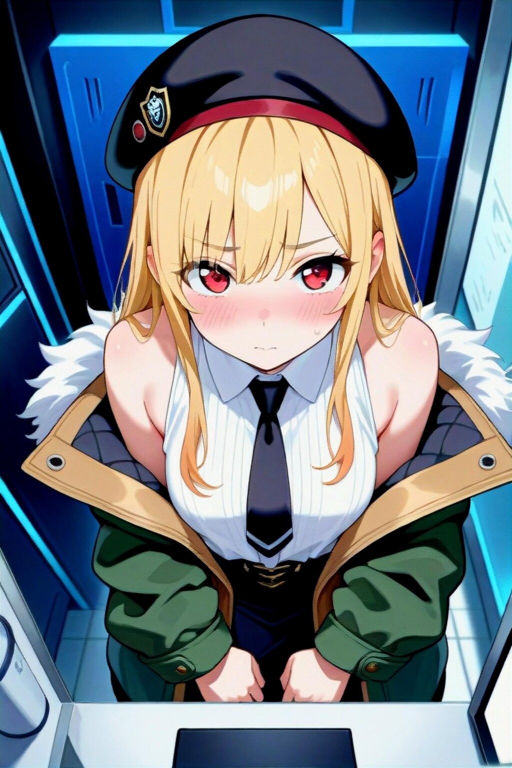 ベレー帽の金髪ちゃん