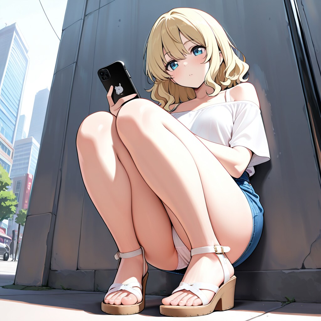 スマホに夢中で