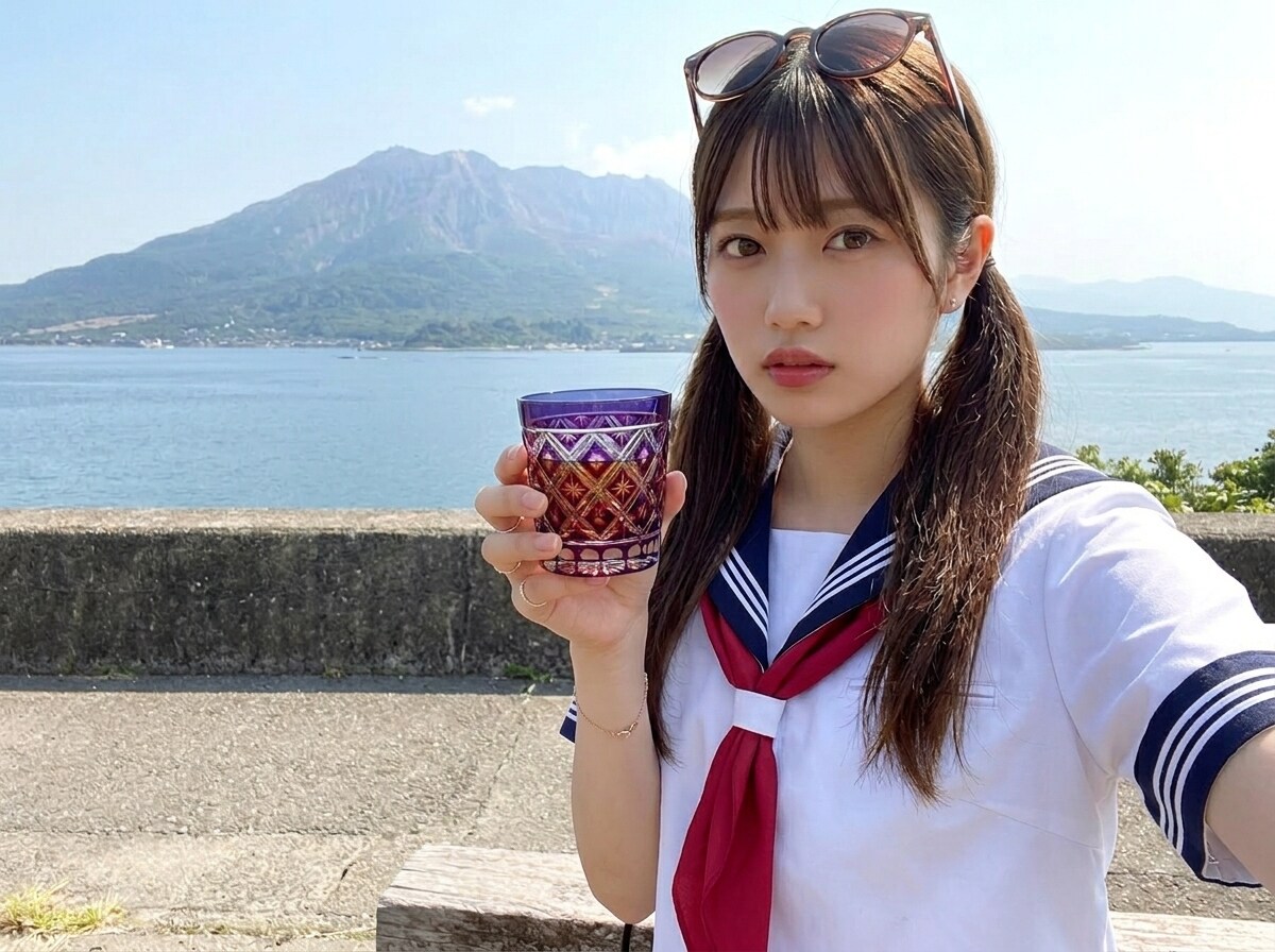 伝統工芸品と私（桜島と薩摩切子）