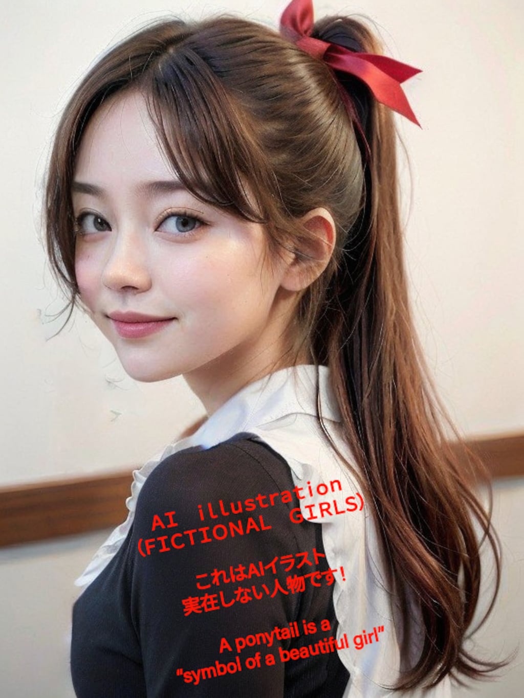 ポニーテール美少女（メイドユニフォーム風？）