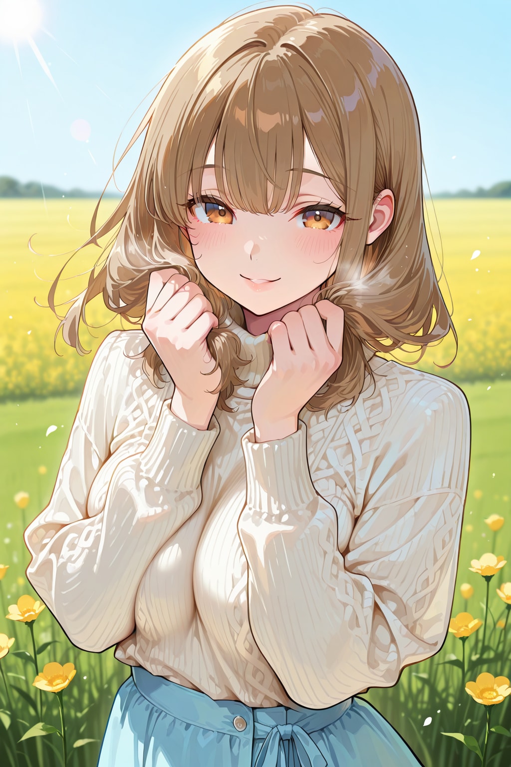 ギャルちゃんとお花畑 | の人気AIイラスト・グラビア