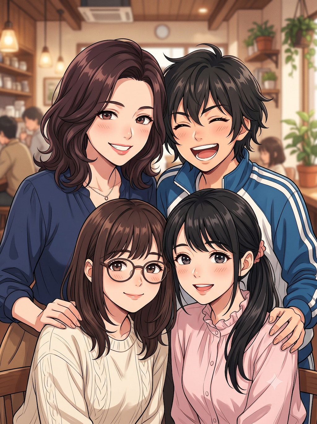 4人組の女性　3枚