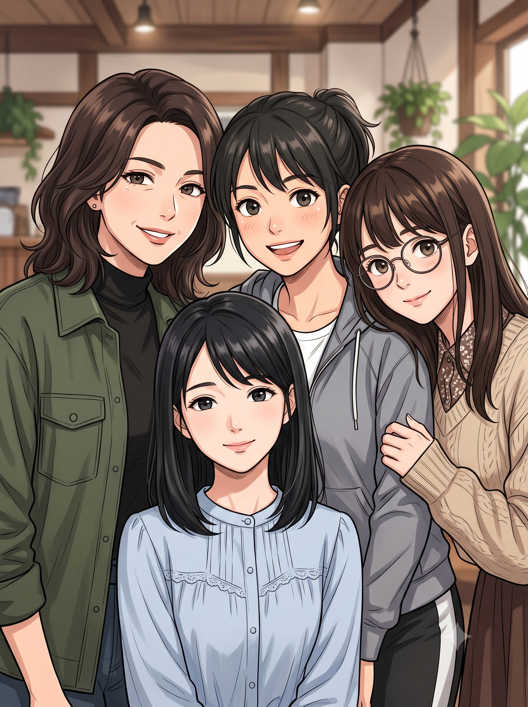 4人組の女性　3枚 | の人気AIイラスト・グラビア