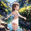 川で水遊び〜 6枚目