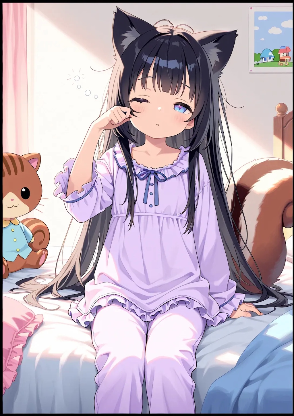 ねむねむろりにゃん《SeaArt》
