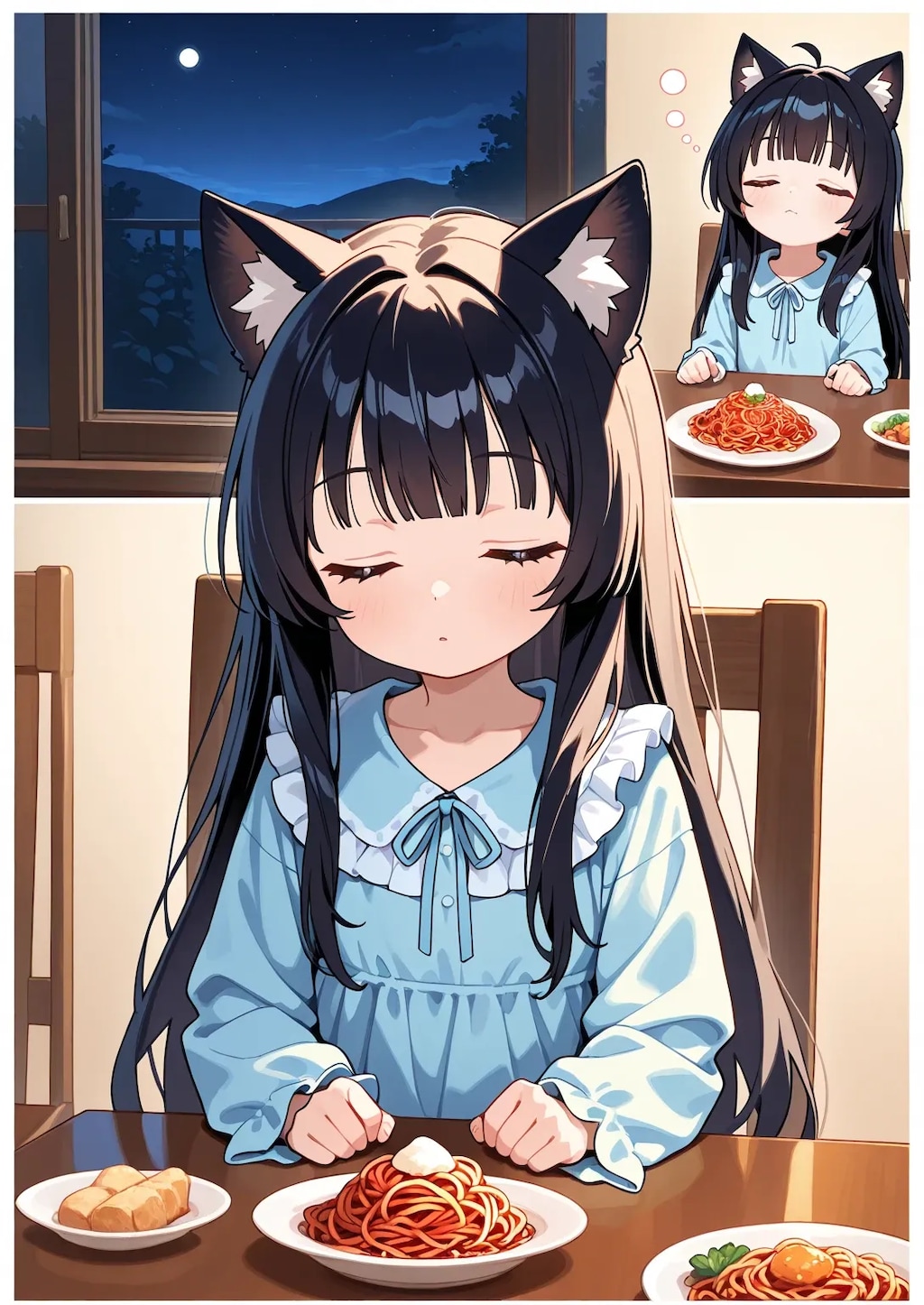 ねむねむろりにゃん《SeaArt》