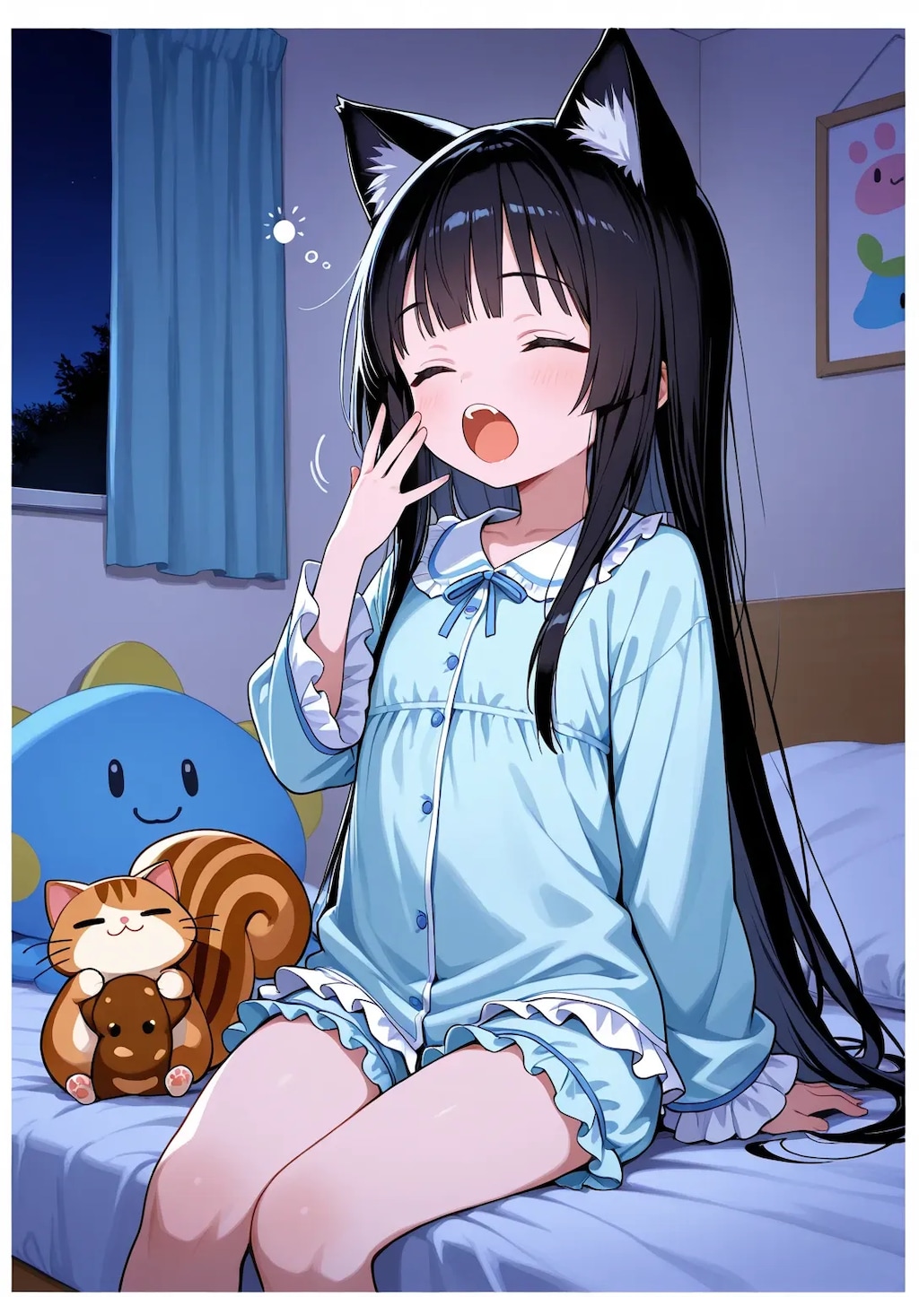 ねむねむろりにゃん《SeaArt》