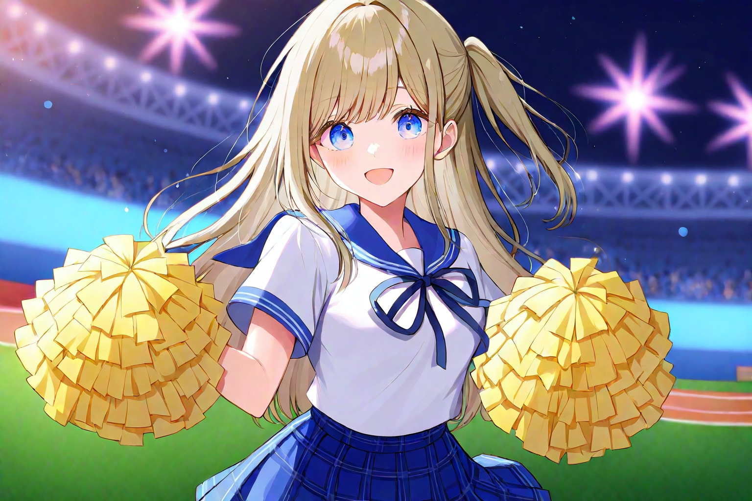 金髪ポニテでセーラー服の少女 | の人気AIイラスト・グラビア