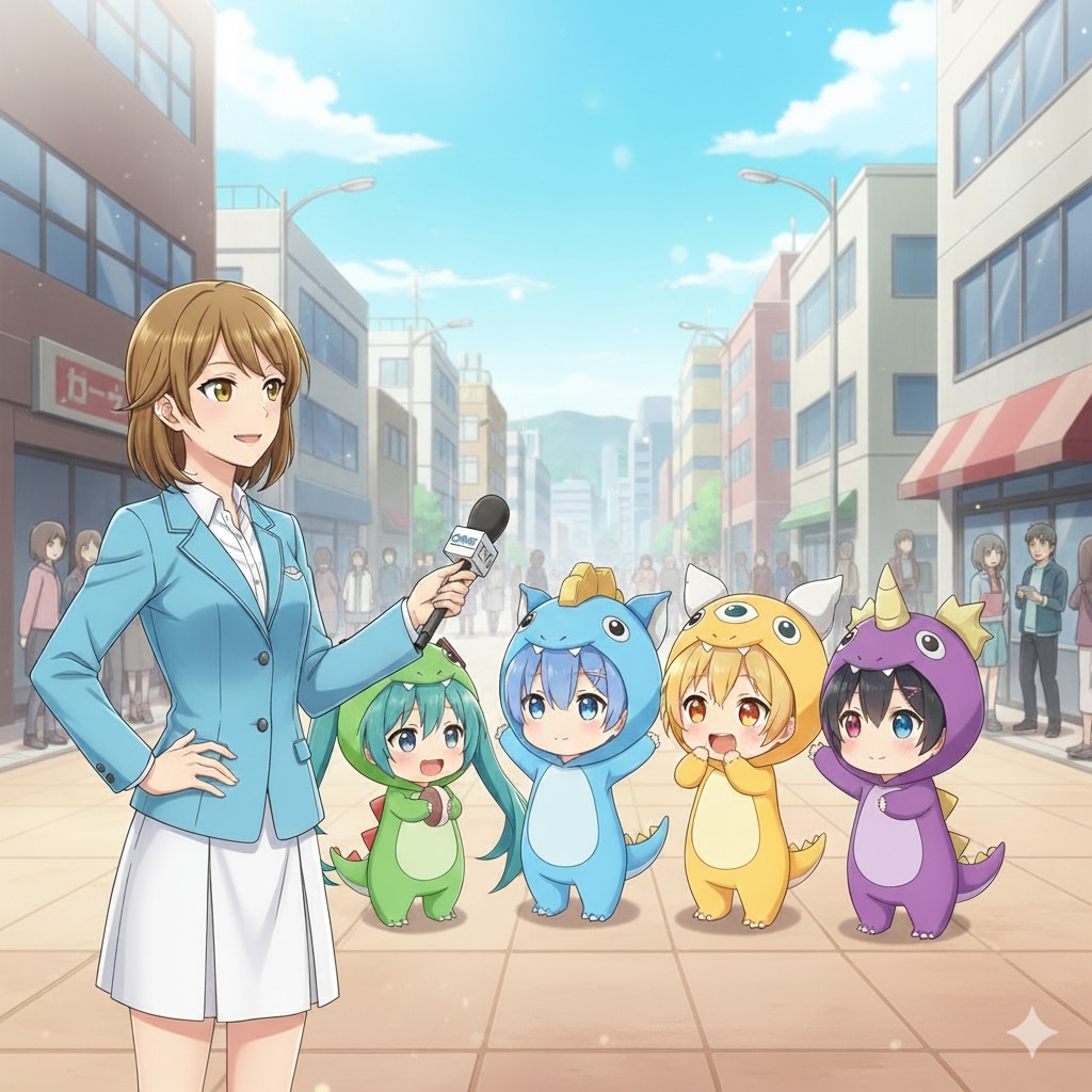 ミクちゃんたちインタビューされる