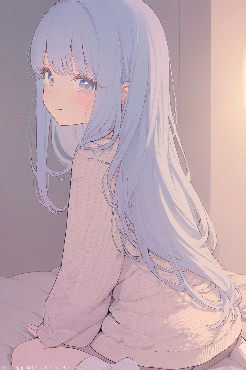 R18過去作品『裸ソックス』を温かみのある少女マンガテイストのイラストへと変化させます❗️② | の人気AIイラスト・グラビア