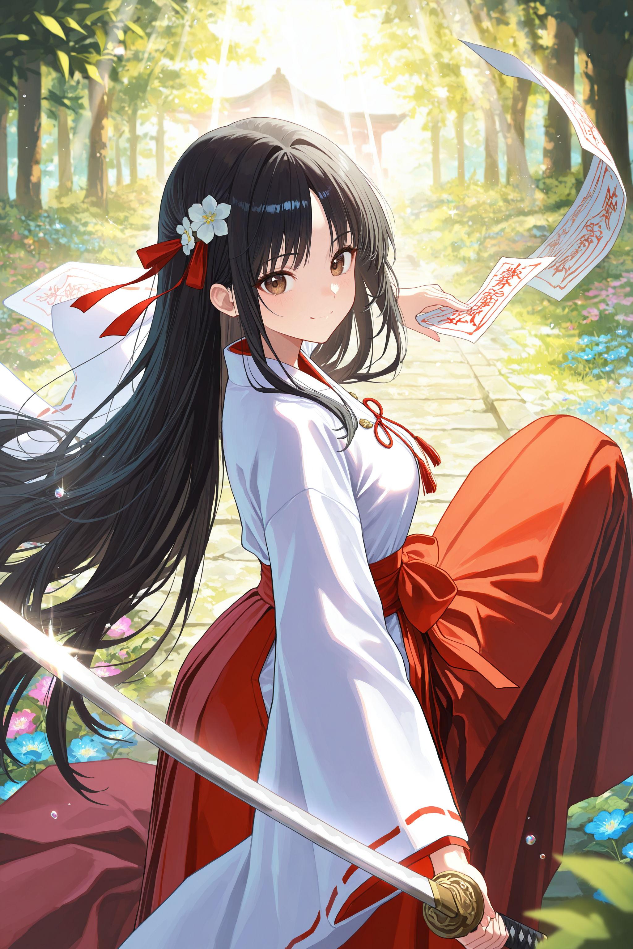 異世界神社の巫女さん（神楽さん） | の人気AIイラスト・グラビア