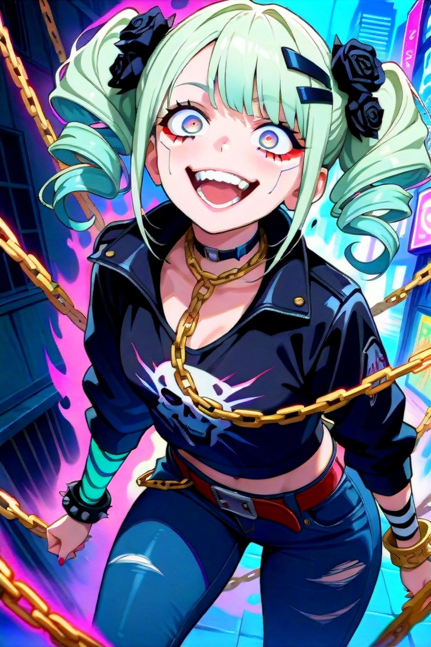 バッドガールの緑髪ちゃん | の人気AIイラスト・グラビア