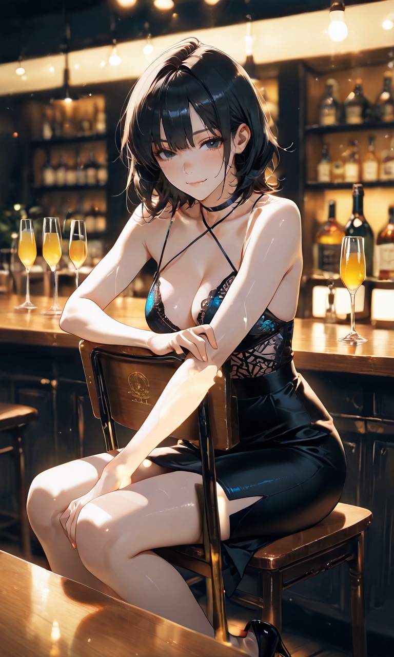 深夜のバーで誘う大人の余裕と流し目に一撃でやられちゃいました