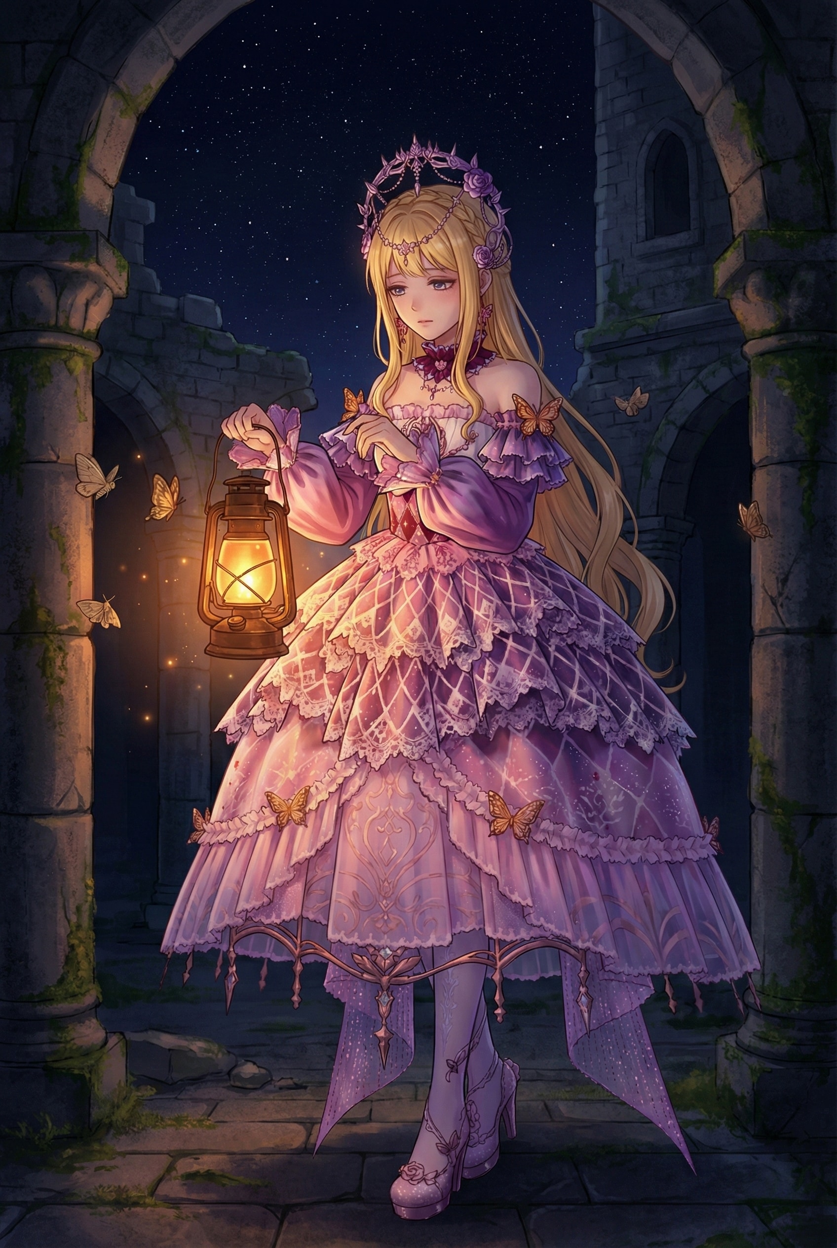 長い夜に灯る孤独なランプ | の人気AIイラスト・グラビア