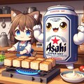 豆腐を炙るビール缶と小さな女の子 5枚目