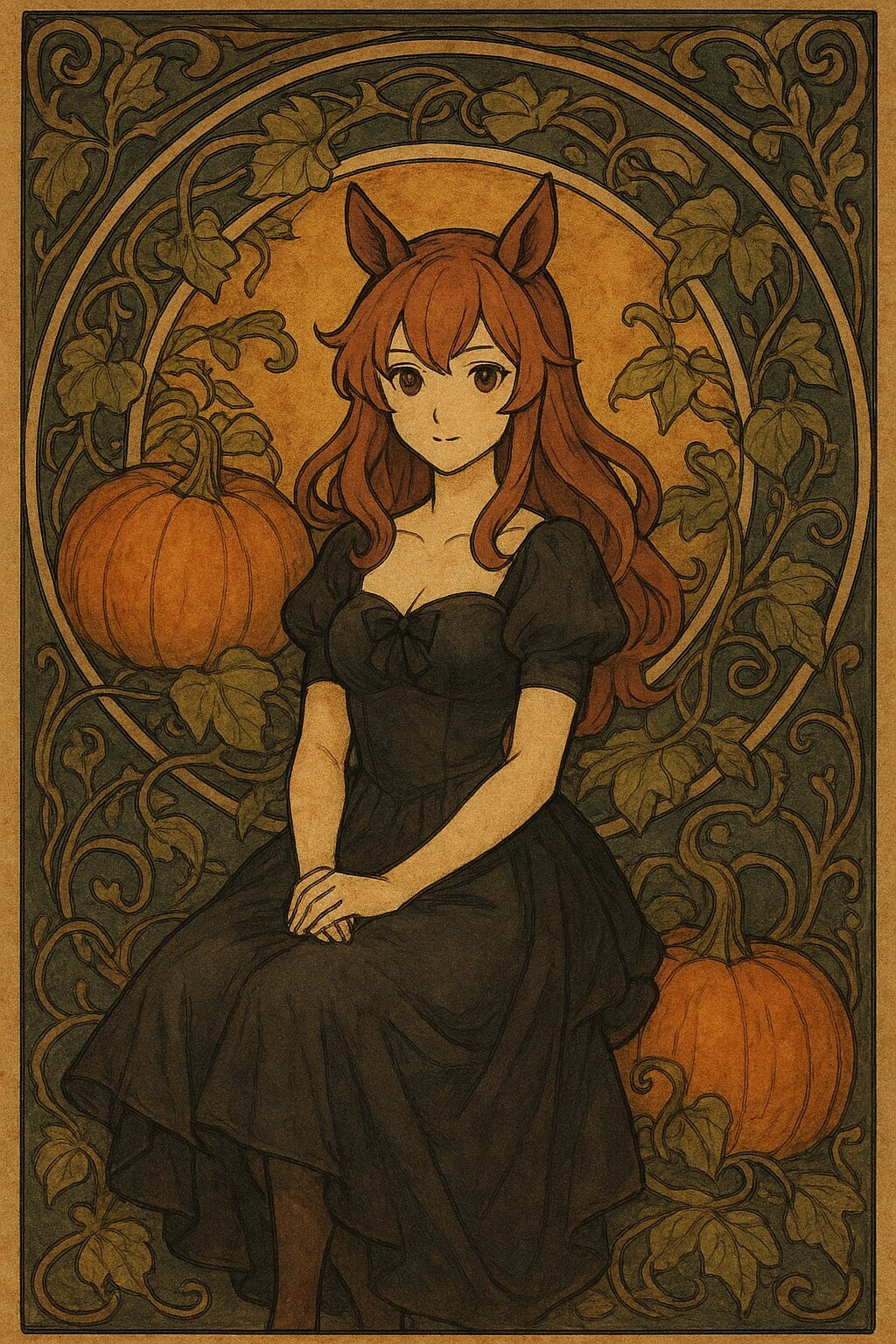 馬の娘さんとカボチャはハロウィンと、