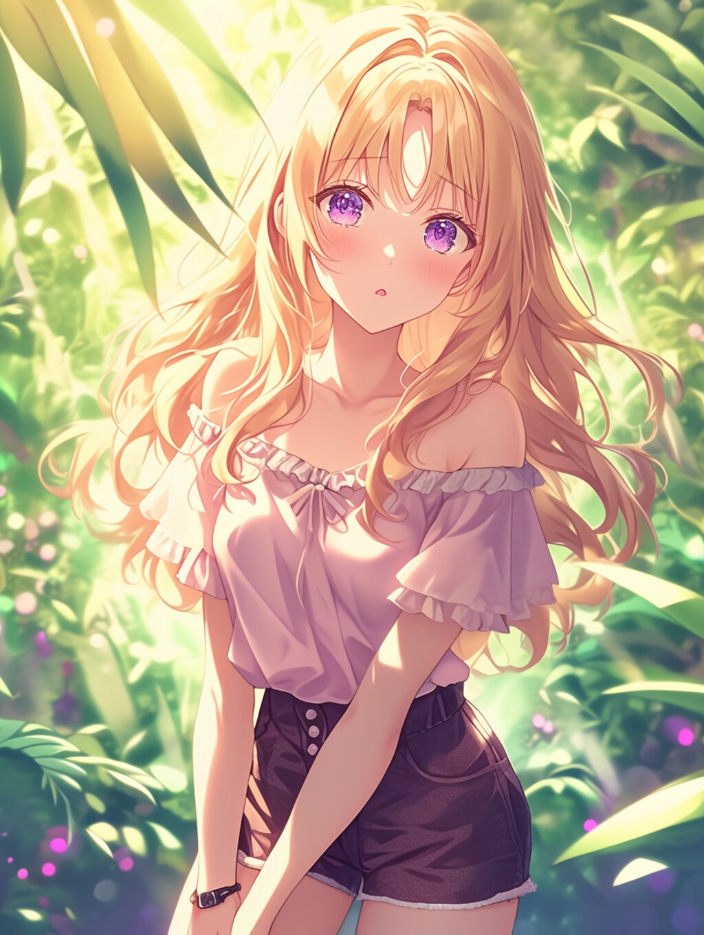 「じーっと見ないでよ…！🥺」"Don't just stare... 🥺"