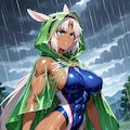 競泳水着カエルレインコートコスプレ梅雨人妻達 7枚目