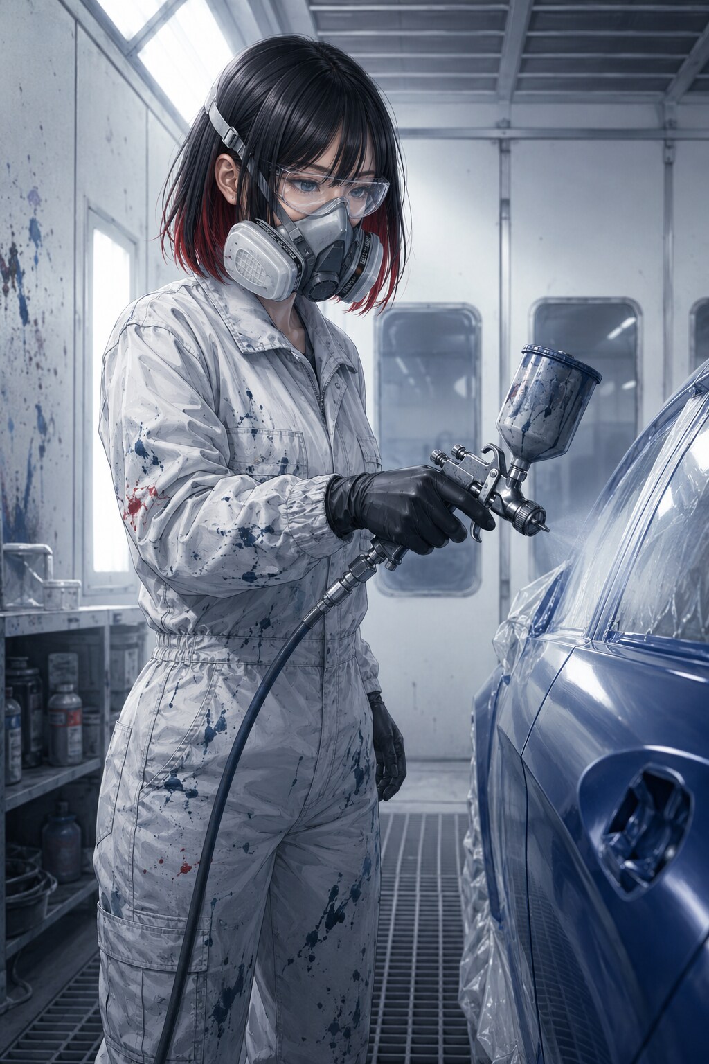 塗装工の女の子