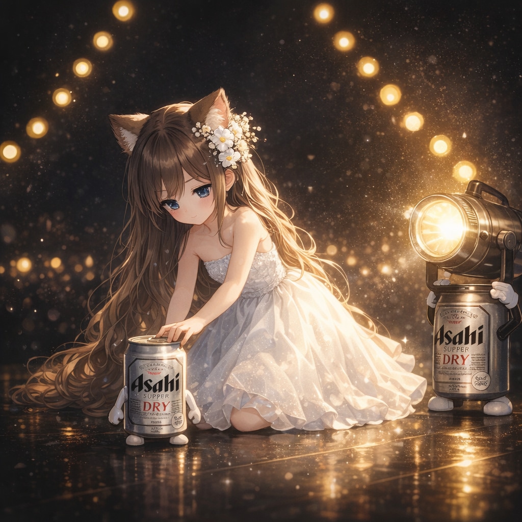 ビール引退の小さな女の子