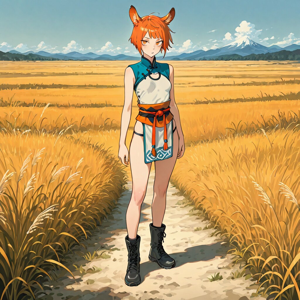 草原の風と旅人メイド