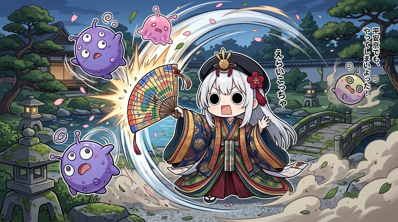 平安京に蔓延るエイリアン共をやってしまいよった十二単えらいこっちゃ嬢 | の人気AIイラスト・グラビア