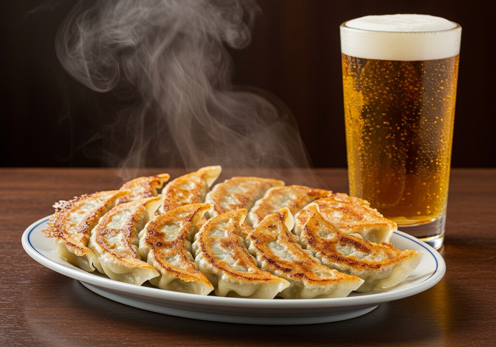 前菜の揚げ餃子に選べる飲み物セット