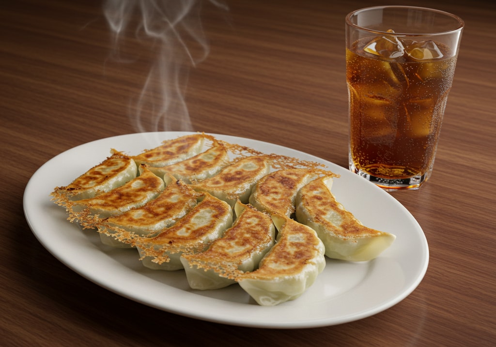 前菜の揚げ餃子に選べる飲み物セット