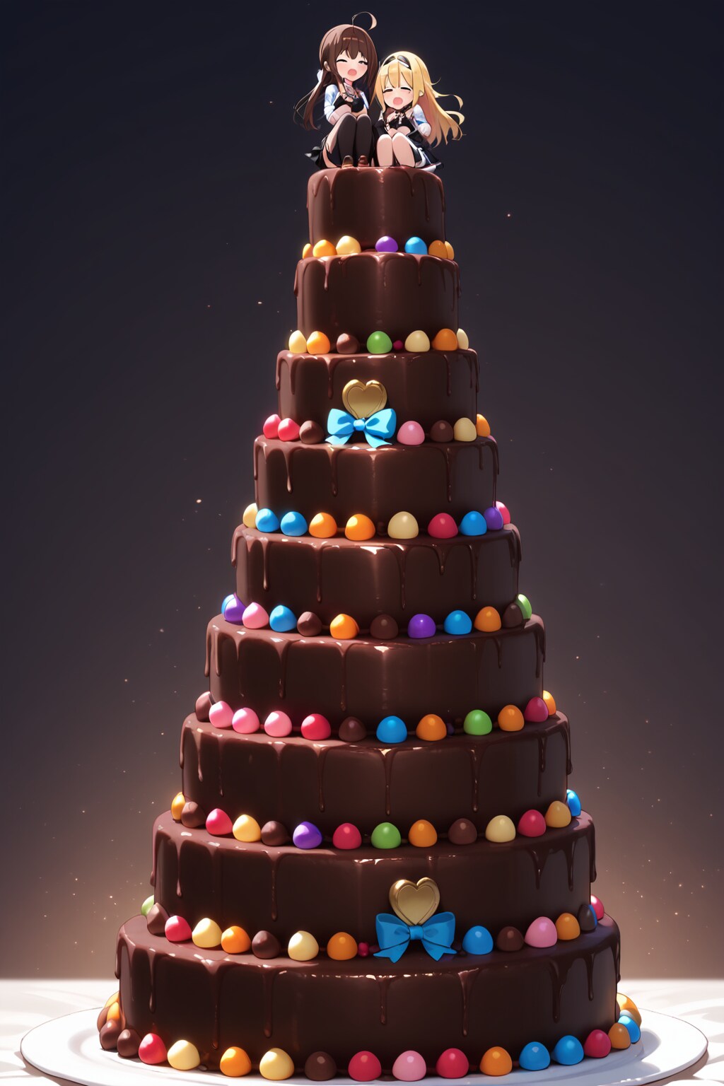 チョコケーキのタワー