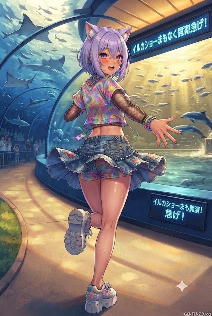 手を差し伸べるパンチラ日焼けギャルのシス