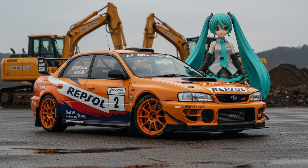 初音ミクとレプソルインプレッサWRX