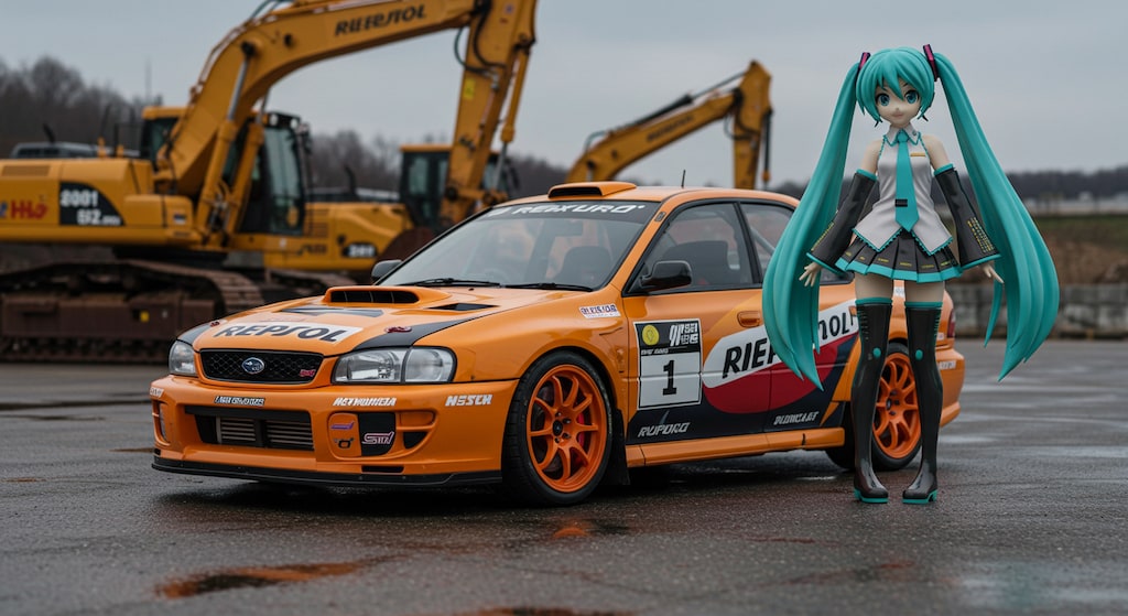 初音ミクとレプソルインプレッサWRX