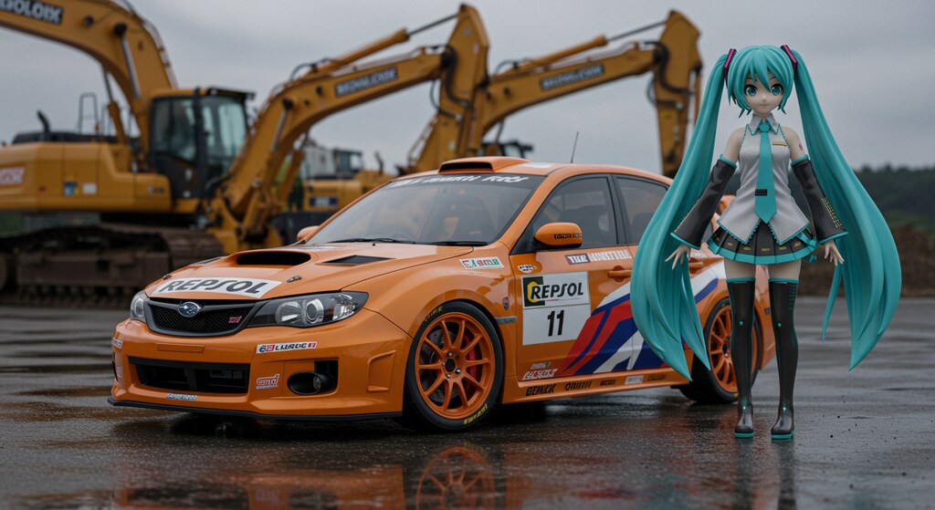 初音ミクとレプソルインプレッサWRX