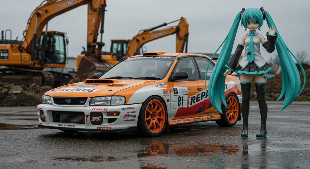 初音ミクとレプソルインプレッサWRX