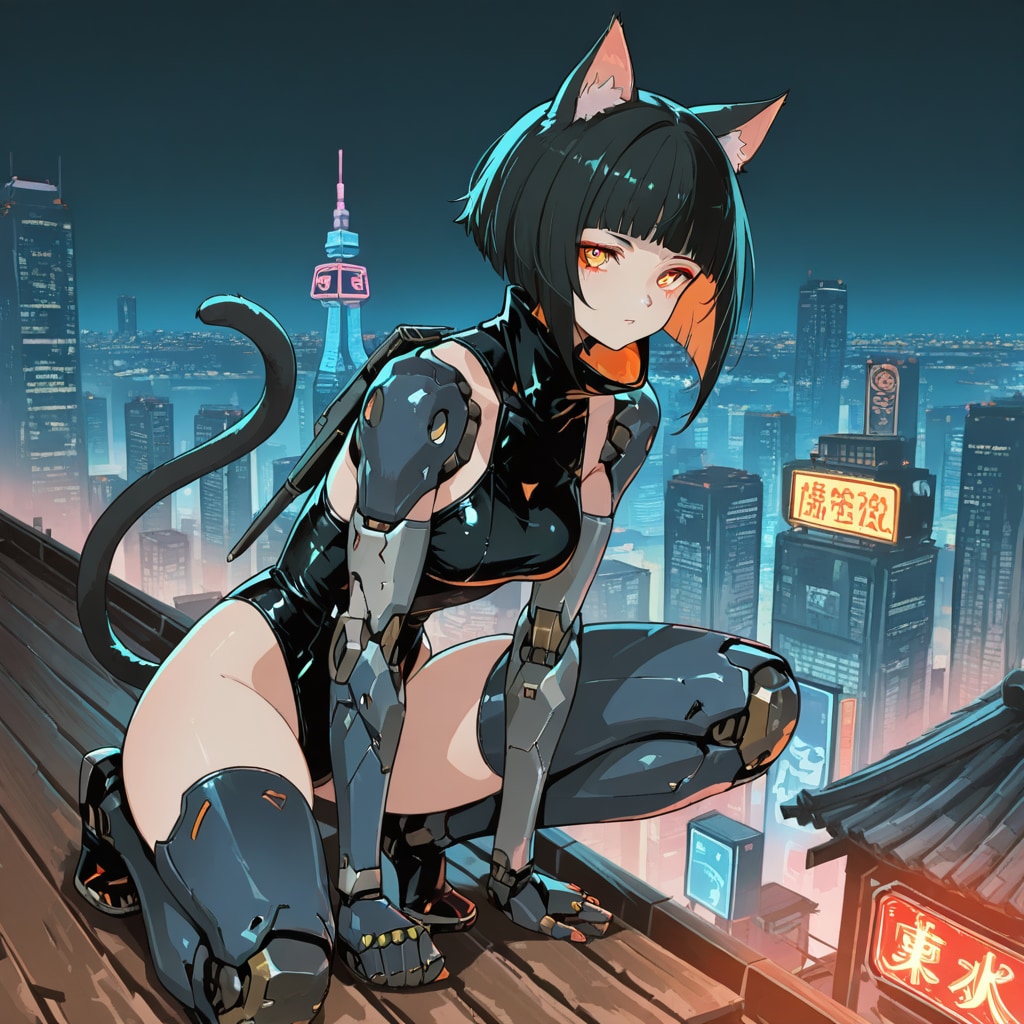 apricotで現代忍者メカ猫娘260711