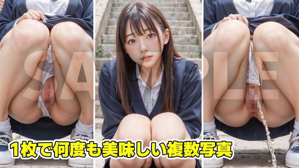 階段おしっこ3 女子校生ダイナミックビューティー【4K写真集＋顔動画】