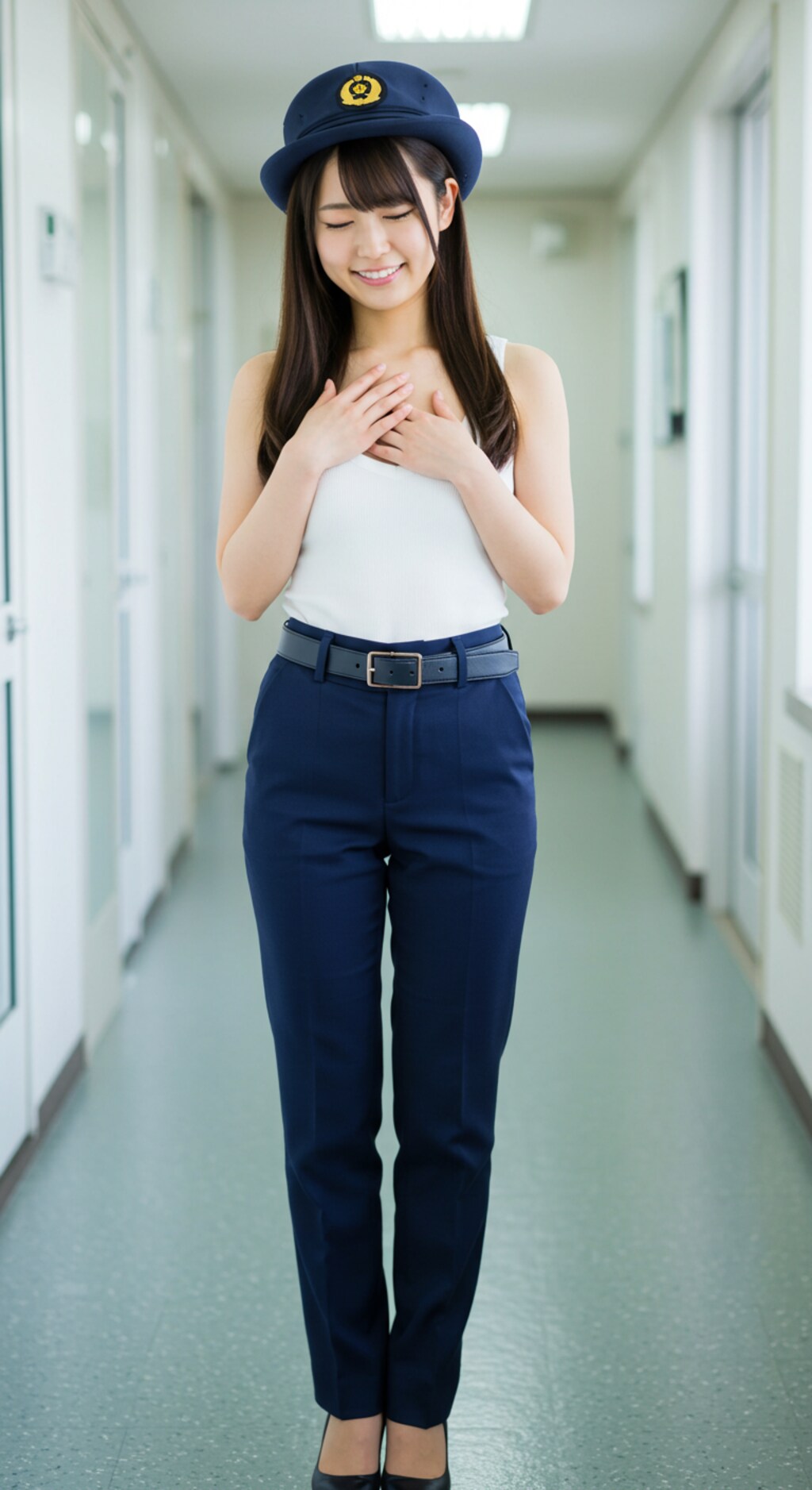 リアルかっこかわいい婦警のロマンティックな憩い