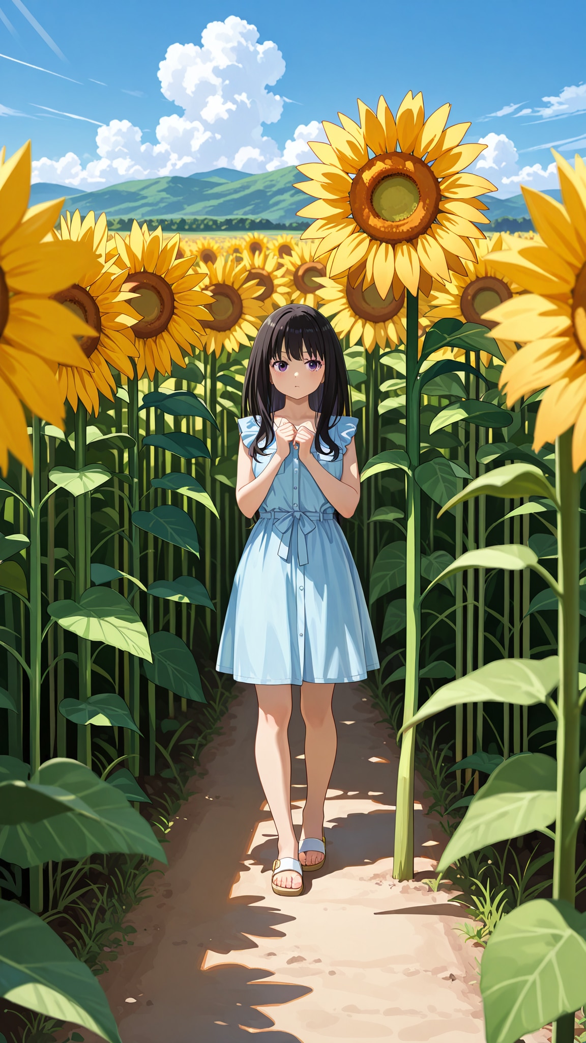 夏の向日葵畑