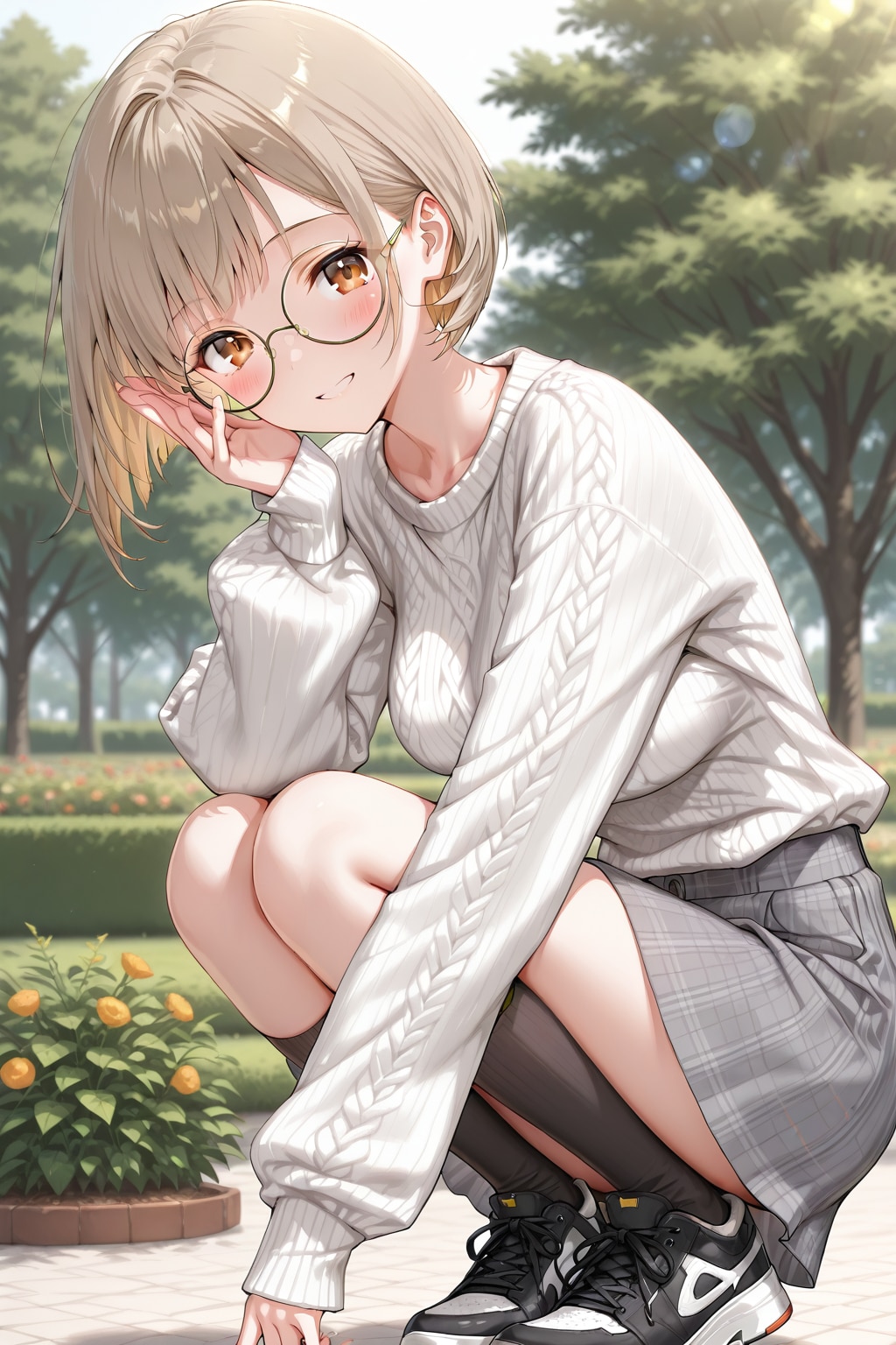 しゃがんでる子