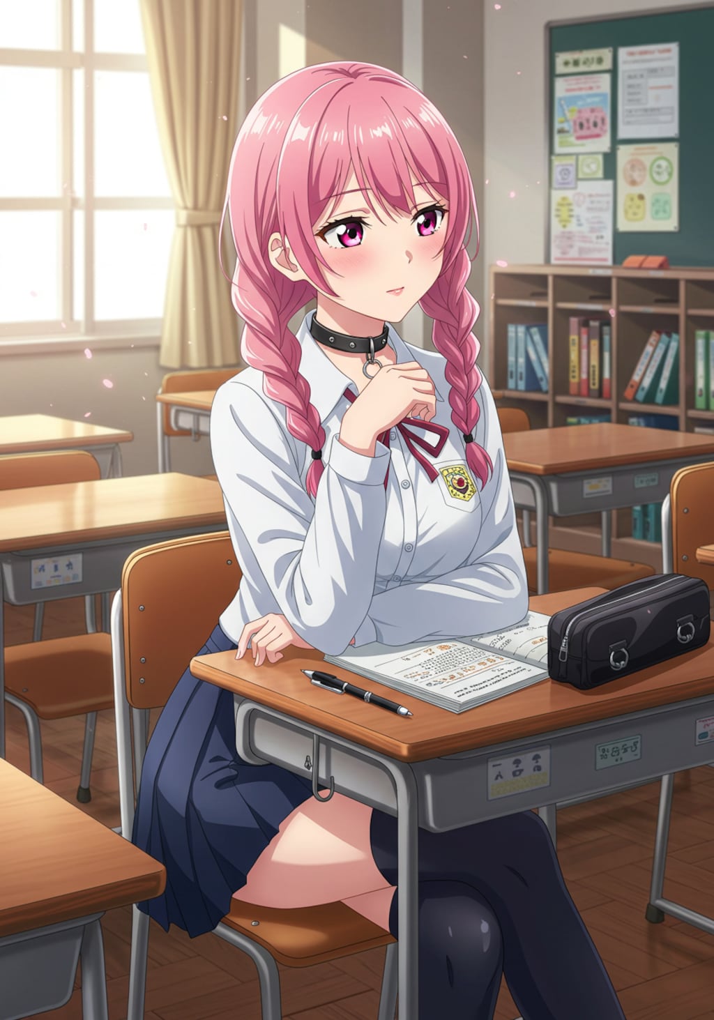 桃髪チョーカー