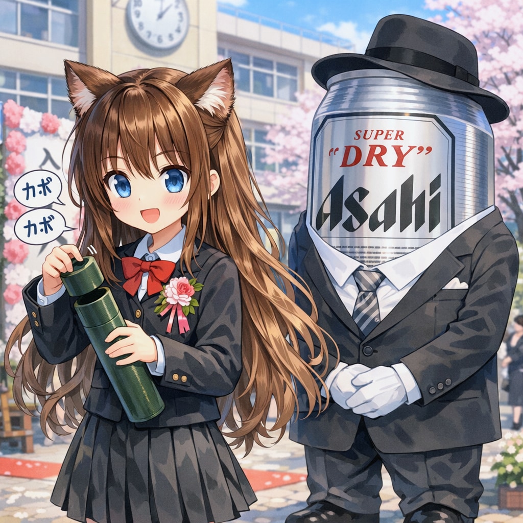 卒業証書の筒をカポカポしてる小さな女の子